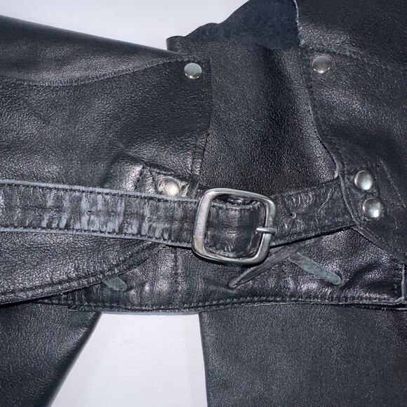 VTG Motorcycle Leather Chaps Women's Medium Genuine Leather by Berman's - Picture 11 of 13